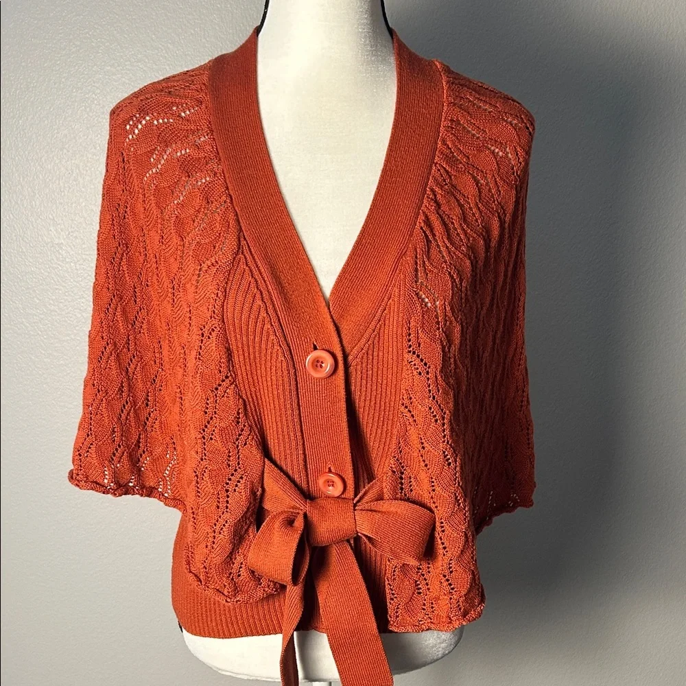 ModBe Retro Styled Burnt Orange Cardigan (Size S)